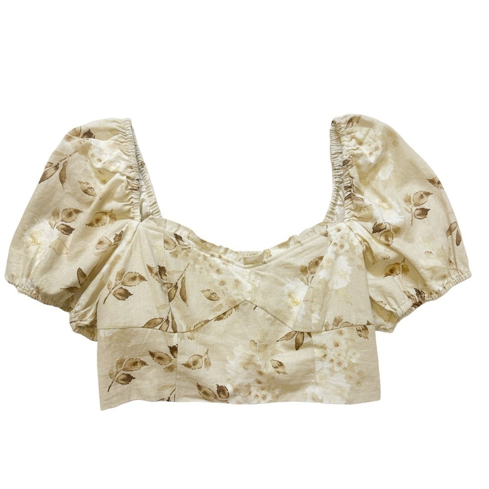 NWOT House of Harlow 1960 Smocked Back Floral Crop Top 10